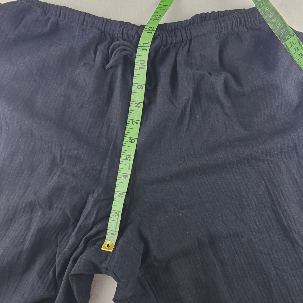 J. Crew NWT Textured Wide Leg Drawstring Beach Pants Black Cotton Medium - Picture 9 of 11